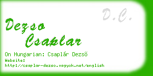 dezso csaplar business card
